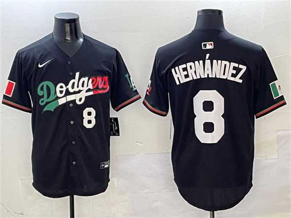 Mens Los Angeles Dodgers #8 Enrique Hernandez Black Mexico Flag Limited Stitched Jersey
